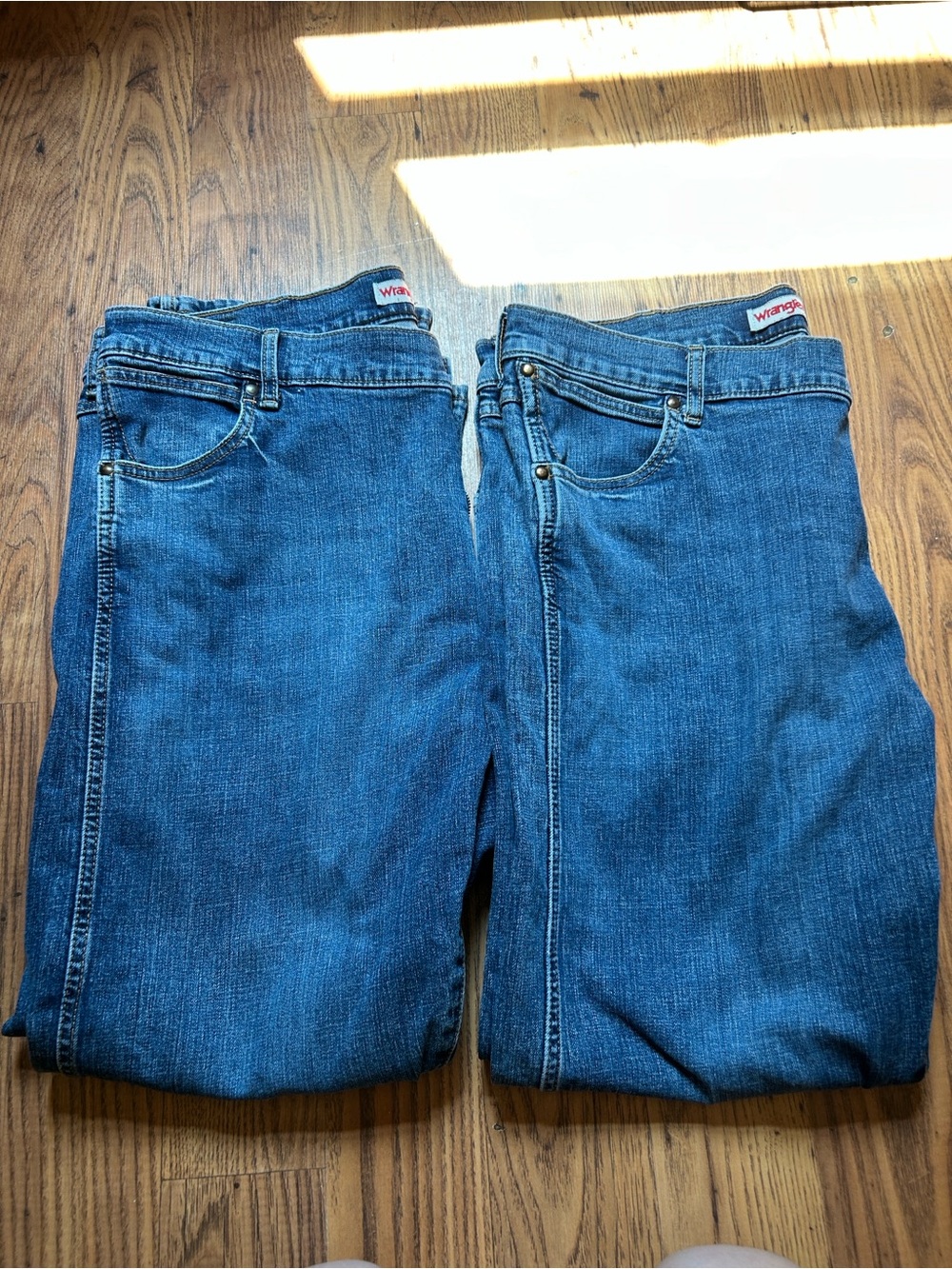 Wrangler Men's Medium Wash Blue Classic Bootcut Jeans - Twin Pair